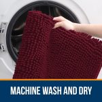 Buganda Bathroom Rugs 30x20, Quick Dry Machine Washable Chenille Bath Mats with Rubber Backing, Grey - Image 63